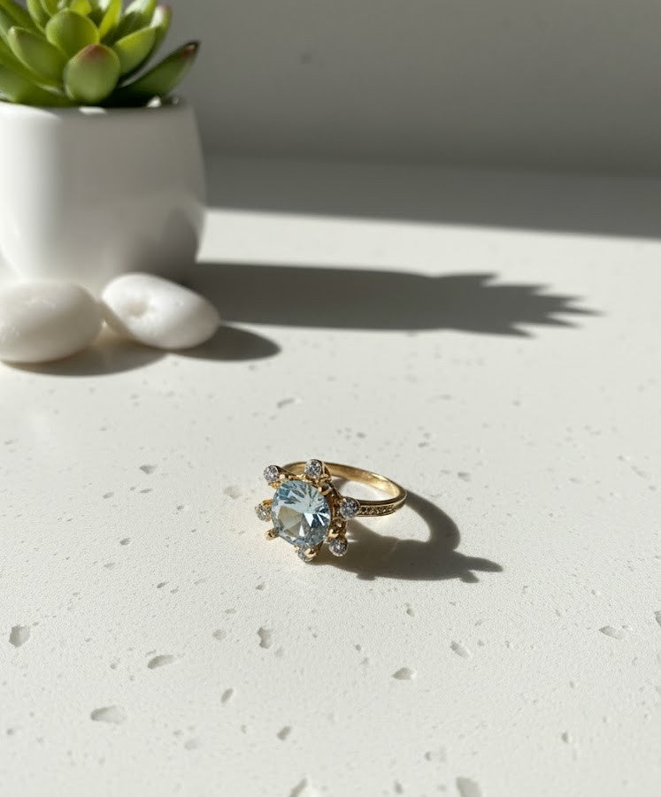 GOLD ELMAS SÜSLEMELİ YÜZÜK